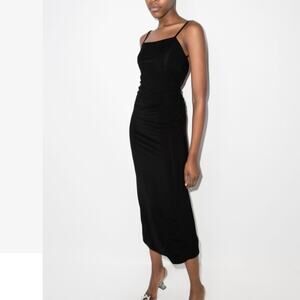 Reformation Jeans Square Neck Dress Sexy LBD Date Night Lux Black Dress
